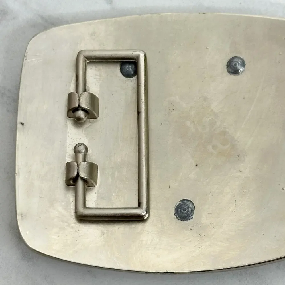 U Letter Initial Monogram Silver Tone Belt Buckle